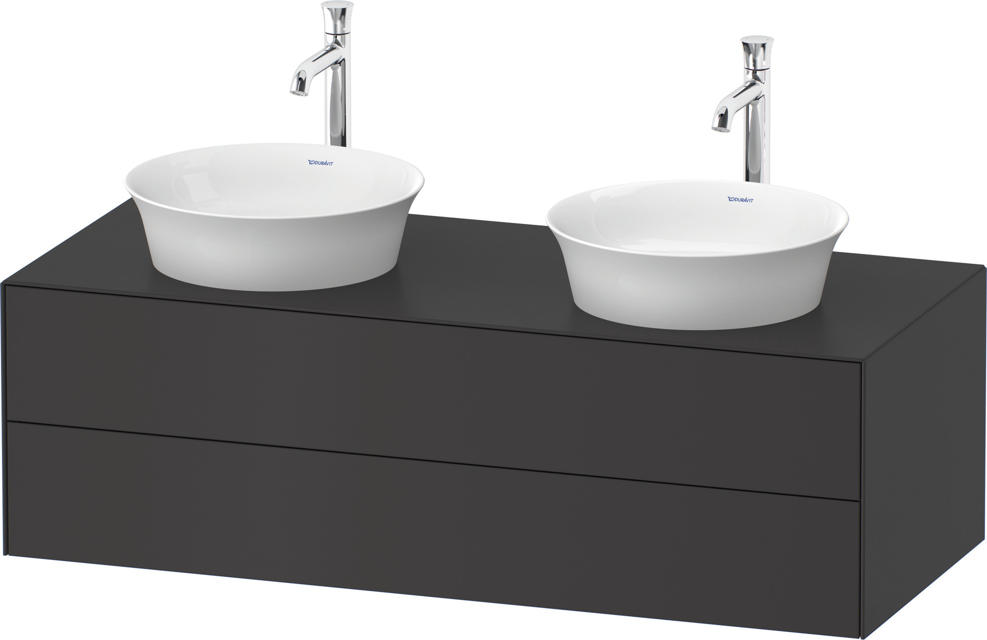 Duravit WTU White Tulip wandh,2 SchKa,beid. 408x1300x550mm, Graphit Seidenmatt