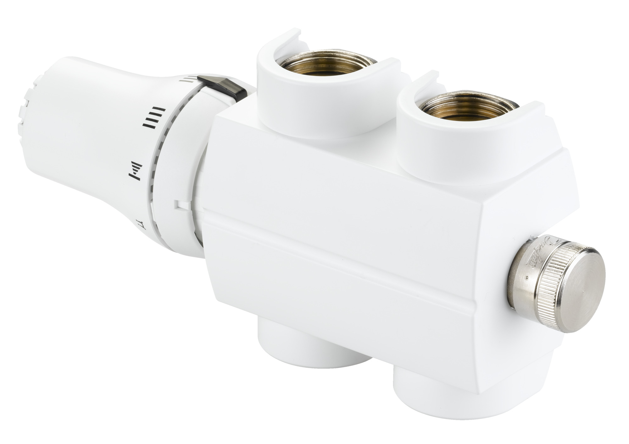 Danfoss VHS Ventilset RAL 9016 Heizkörper R 1/2, Durchgang
