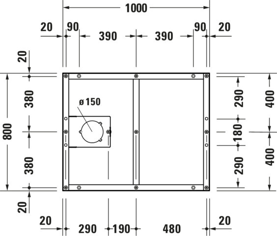 DU Fußgestell für Duschwanne Tempano 1000x800mm