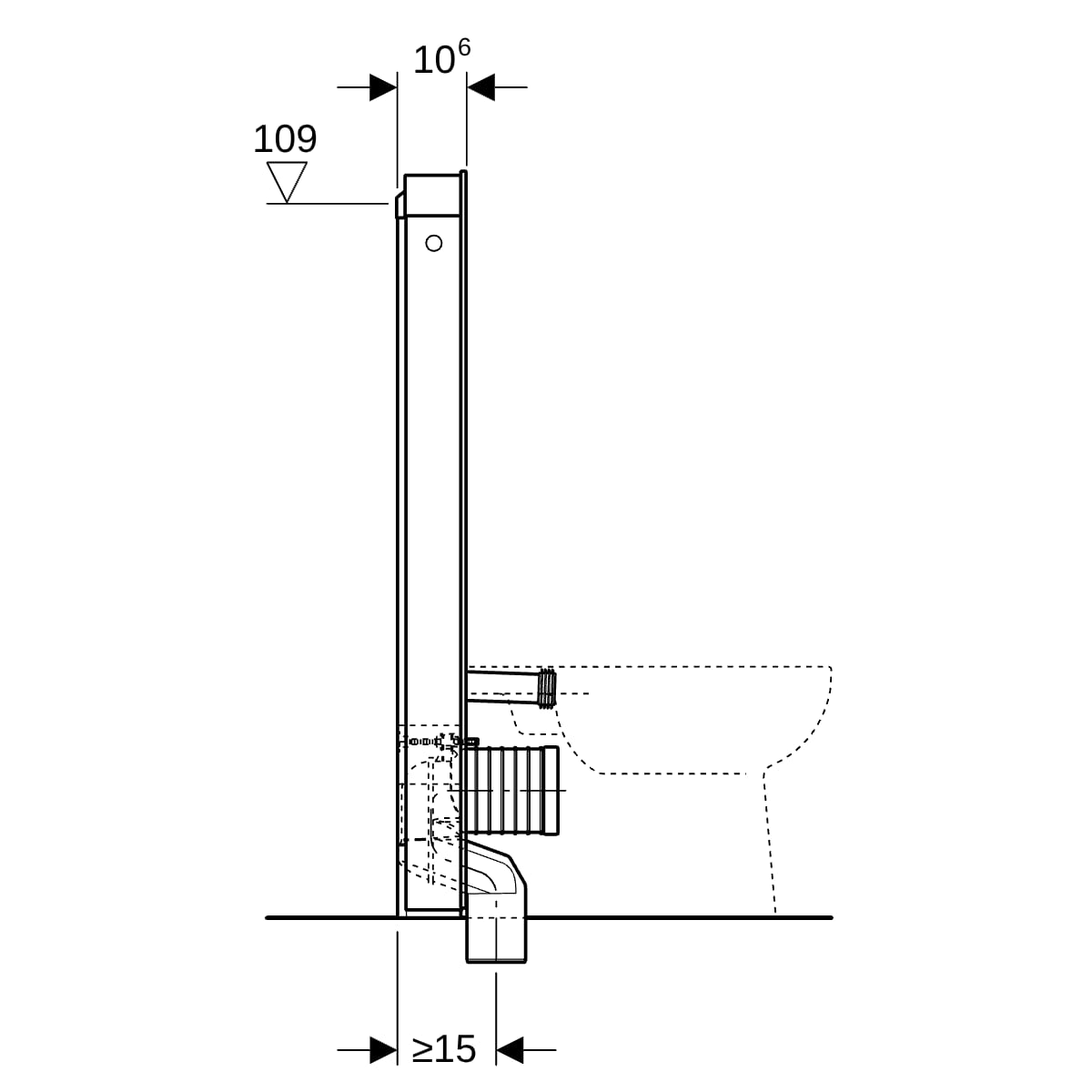Geberit Monolith Sanitärmodul für Stand-WC 114cm, Glas weiß / Aluminium gebürstet
