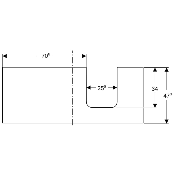 Geberit ONE WT-Pl. Aus re für AWT Schalenform 120x3x47cm, Eiche