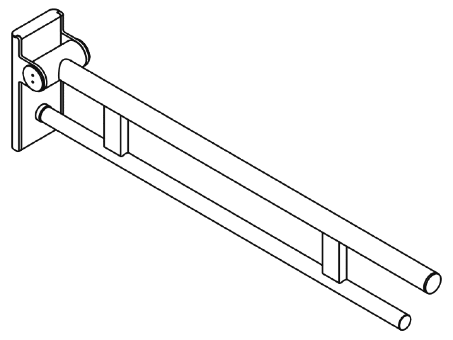 HEWI mob. SK-Griff Duo (A), L:850, pulverbeschichtet schw tiefmatt