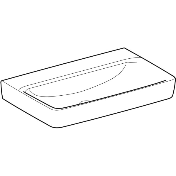 Geberit Renova Plan Waschtisch, 75x48cm o. Hl., o. Ül., weiß, KeraTect