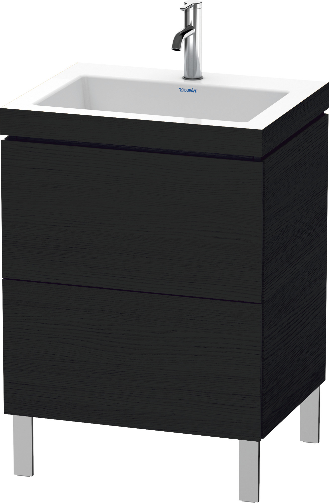 Duravit WTU L-Cube m. Vero Air 698x600x480mm 1 HL, 2 Auszüge, Eiche Schwarz