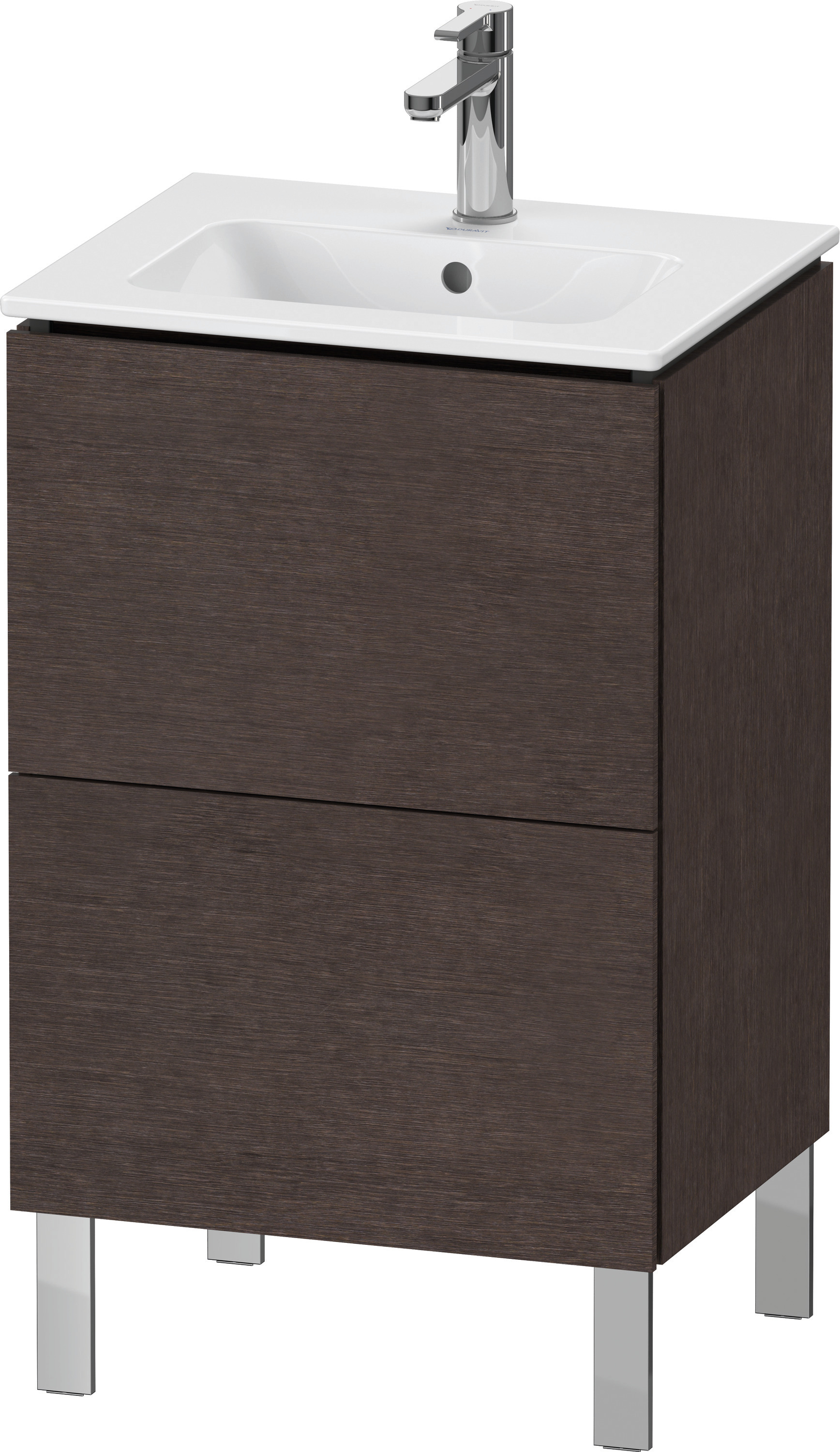 Duravit WTU L-Cube bodenstehend, 2 Auszüge 704x520x421mm, Eiche Dunkel geb.