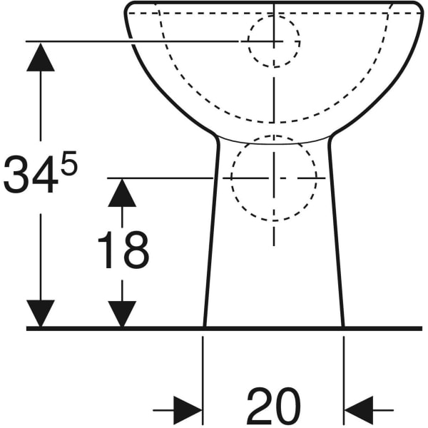 Geberit Renova Stand-WC Flachspüler Abgang horizontal, weiß