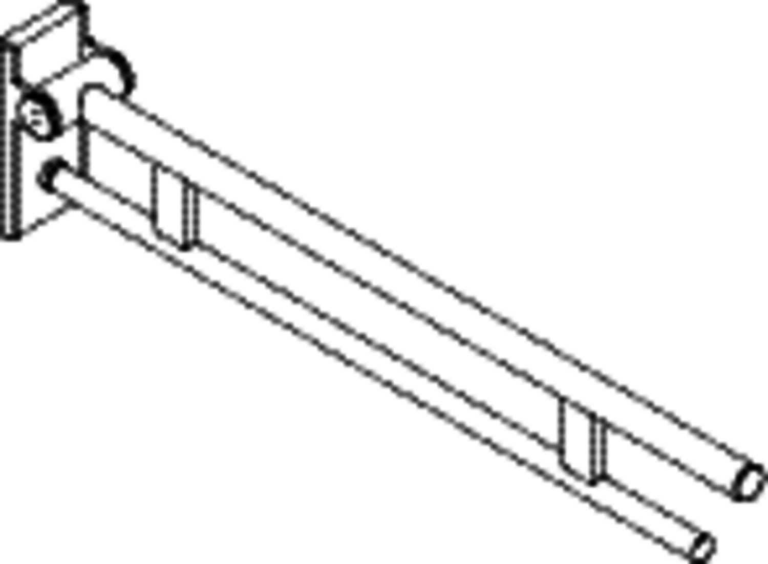 HEWI mob. SK-Griff Duo (A), L:900, pulverbeschichtet dgrau tiefmatt