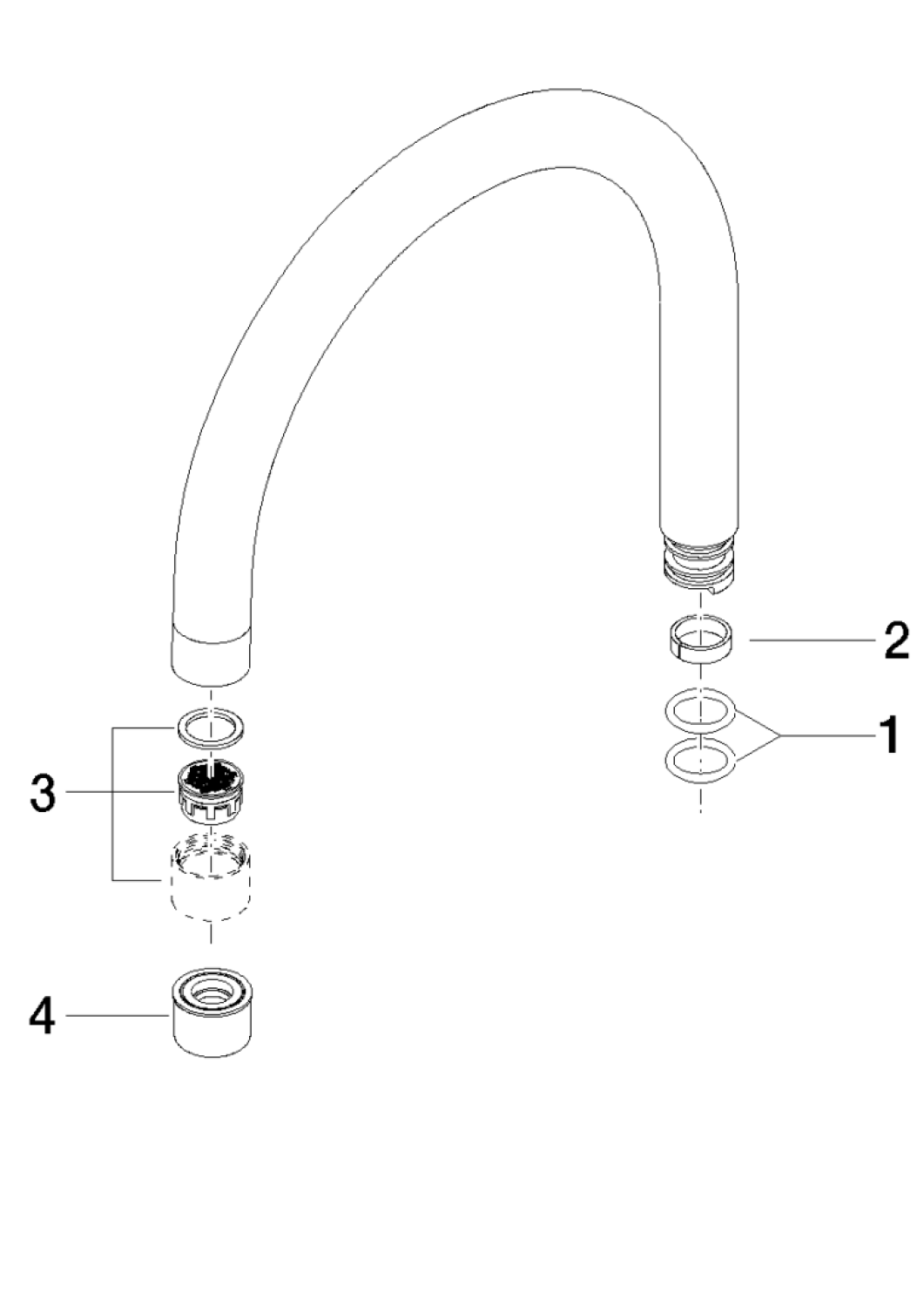 DO Auslauf ET 90282206300 231 x 250 x 30 mm, 27-30 l/min. Platin gebürstet