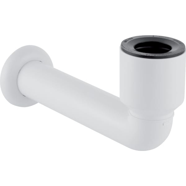 Geberit Anschlussbogen 90Gr für Urinale mit Wandrosette, d50, weiß-alpin
