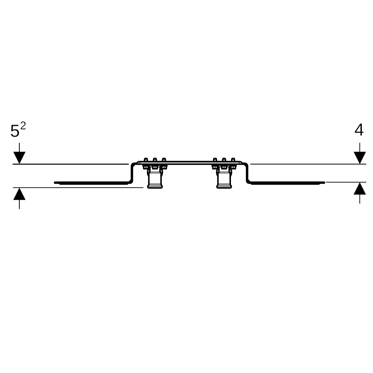Geberit PushFit Anschlusswinkel 90Gr vormont. zweifach Rg d20-Rp1/2