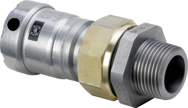 Viega Verschraubung mit SC Megapress 4265 in 11/2ZollxR11/2Stahl Zn-Ni besch. Viega Verschraubung mit SC Megapress 4265 in 11/2ZollxR11/2Stahl Zn-Ni besch.