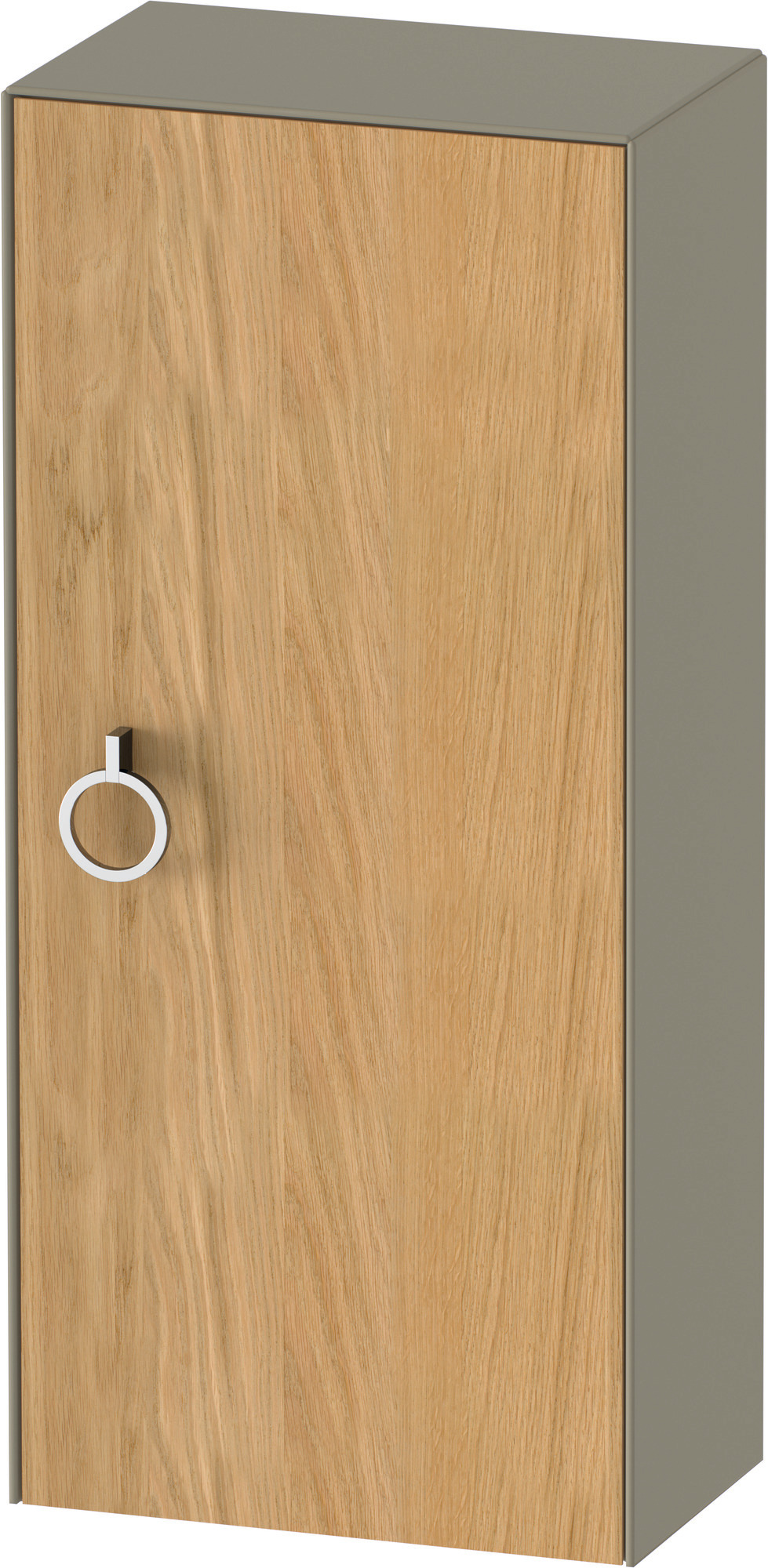 Duravit Halbhochschrank White Tulip,m.Griff TA r.,880x400x240,Eiche N.M./St.gr. HGL