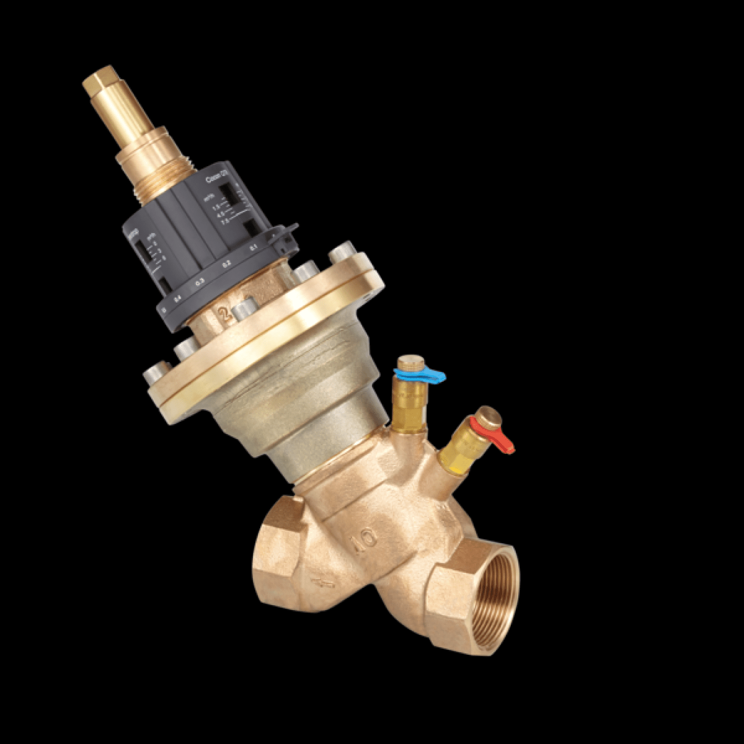 OVENTROP-Regulierventil "Cocon QTR", mit Messventilen,DN40,Rp1 1/2IG,1500-7500l/h