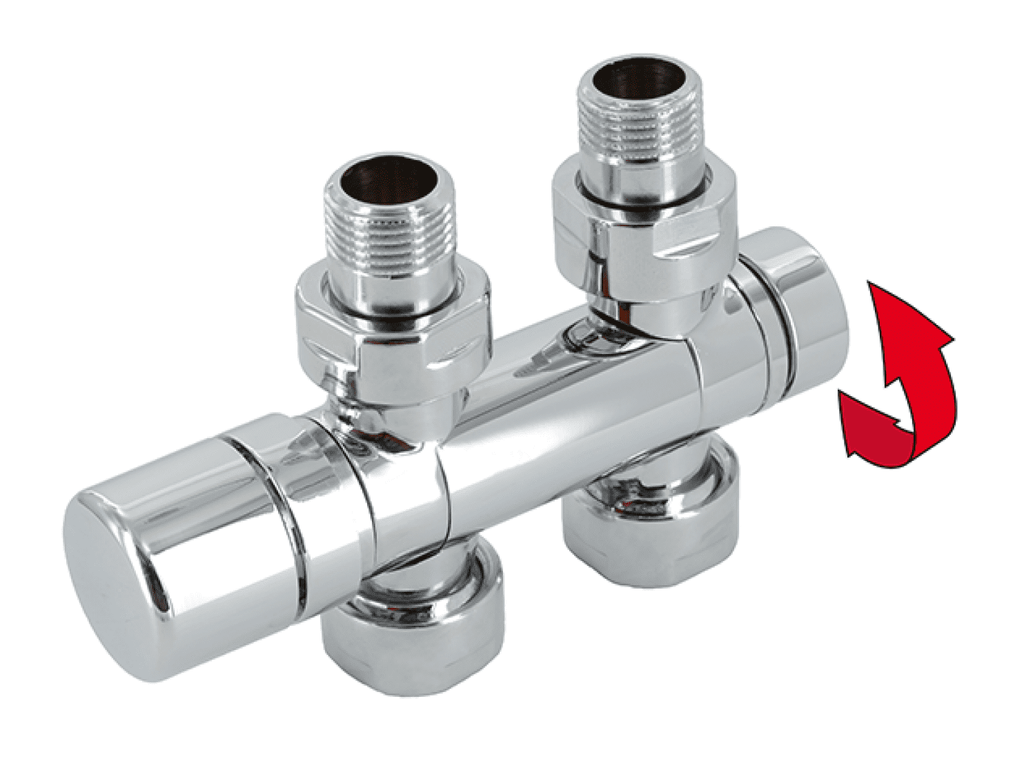 ZE Anschluss-Armatur Set U M30x1,5, Eck- oder Durchgangsform, chrom