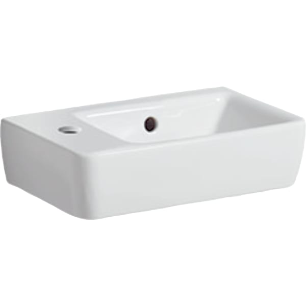 Geberit Renova Compact HWB, verk. Ausladung 40x25cm, Hl. links, m. Ül., weiß