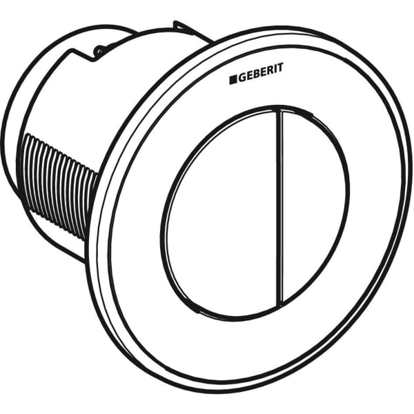 Geberit Typ 01 Fernbetätigung, pneumatisch 2-Mengen-Sp., UP-Drücker, hgl. verchromt