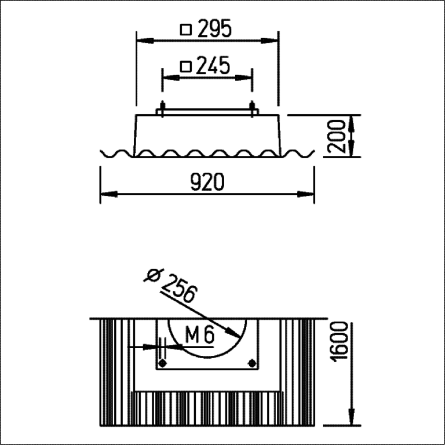 Helios WDS 180 Welldachsockel