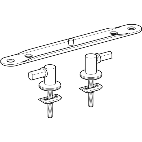 Geberit Set Scharniere für WC-Sitz Befestigung von oben, Edelstahl