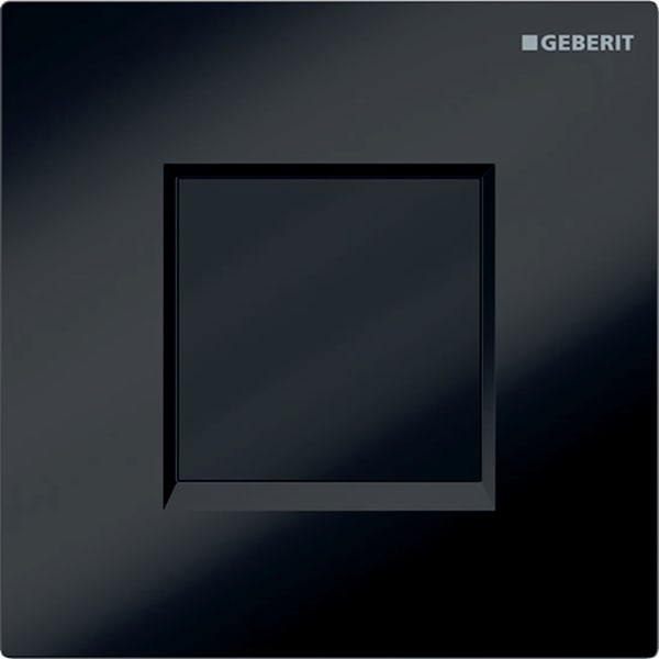 Geberit Typ 20 UR-Strg., eckig, elektron. Sp. Batteriebetrieb, schwarz glänzend