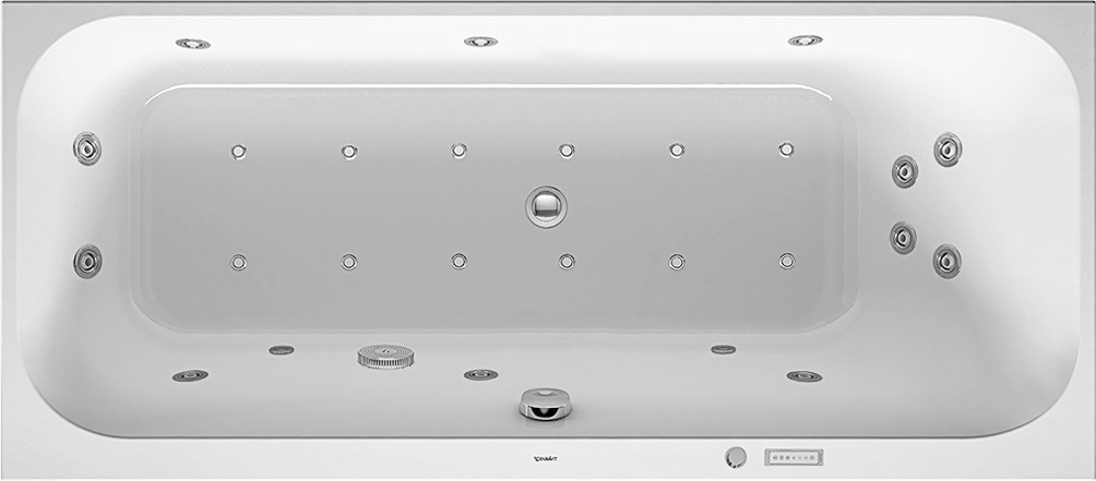 Duravit Whirlwanne Happy D.2 1600x700mm Einbauv. R-Schräge re. Combi E, weiß