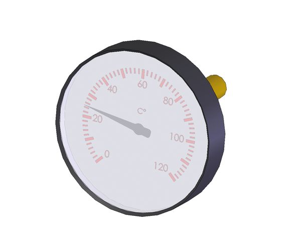 Flamco Thermometer, zentrisch, rot NG 63, 20-150 Grad C