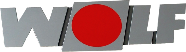 Wolf Firmenschild groß geklebt für BWL-1