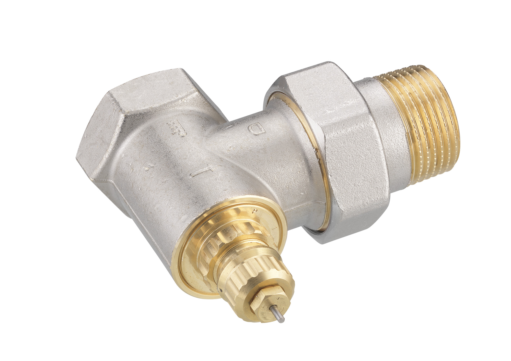 Danfoss Ventilgehäuse RA-G 25 R 1/1, Eck, matt vernickelt