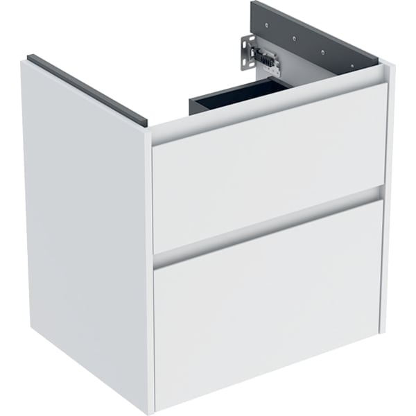 Geberit Renova Plan US f. WT, m. 2 Schubladen 59,5x60,6x44,6cm, weiß/l. seidenmatt