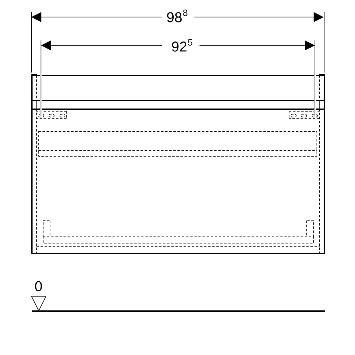 Geberit Renova Plan US für MWT, mit 1 Schbl. 98,8x60,5x47,3cm, weiß