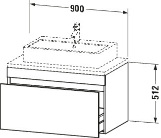 Duravit WTU DuraStyle f.Konsole 512x900x548 1 Auszug, betongrau matt/betongrau matt