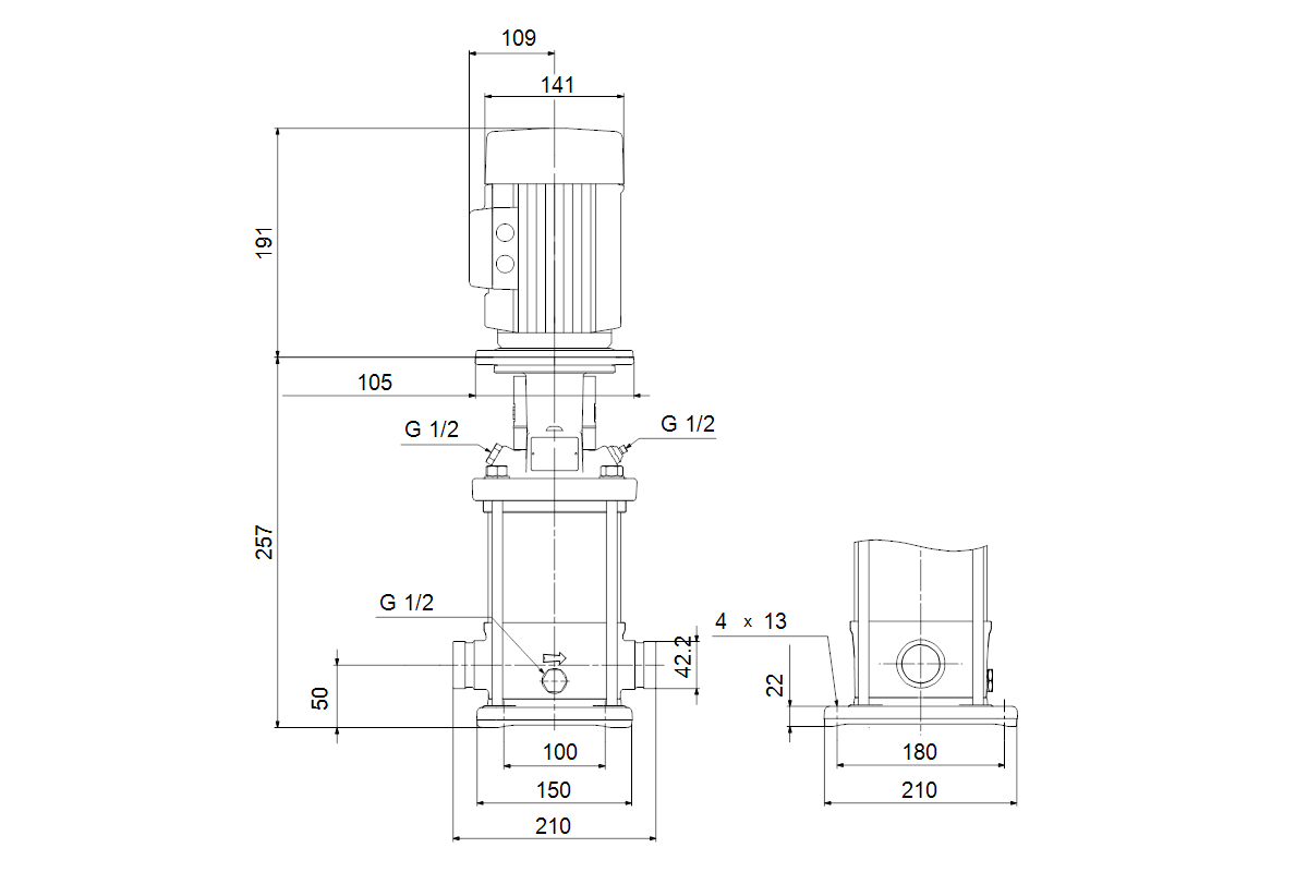 GRUNDFOS Vertikale Kreiselpumpe CRN5-8 A-P-A-E-HQQE 1x220-230 50HZ