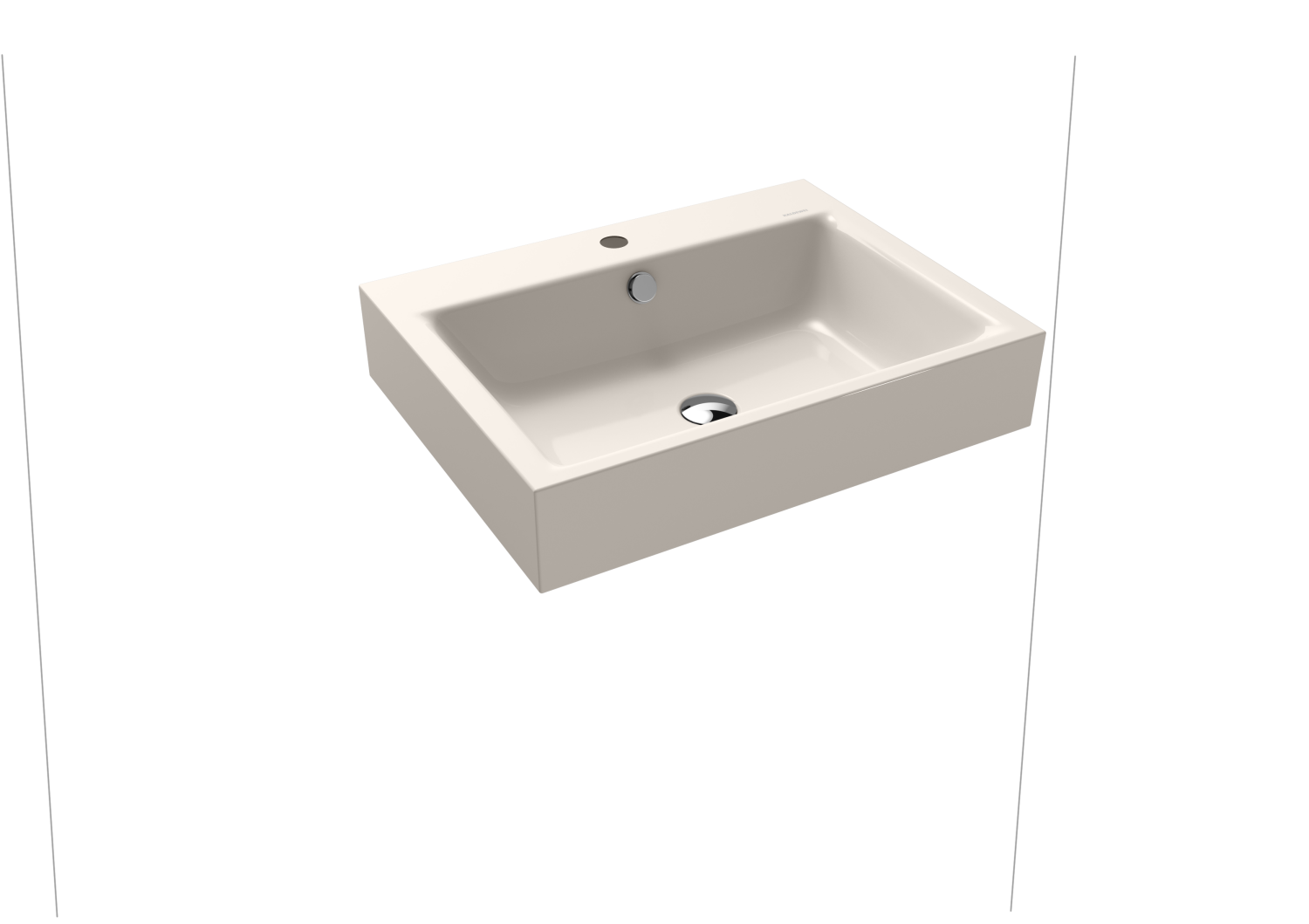KA WB PURO WANDWASCHTISCH Mod.3164,600x 460mm,pergamon,PEFF,AD,m. 1HL,mÜL,chr