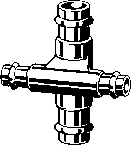 Viega Kreuzstück mit SC Profipress Therm 2244 in 28x15mm Rotguss