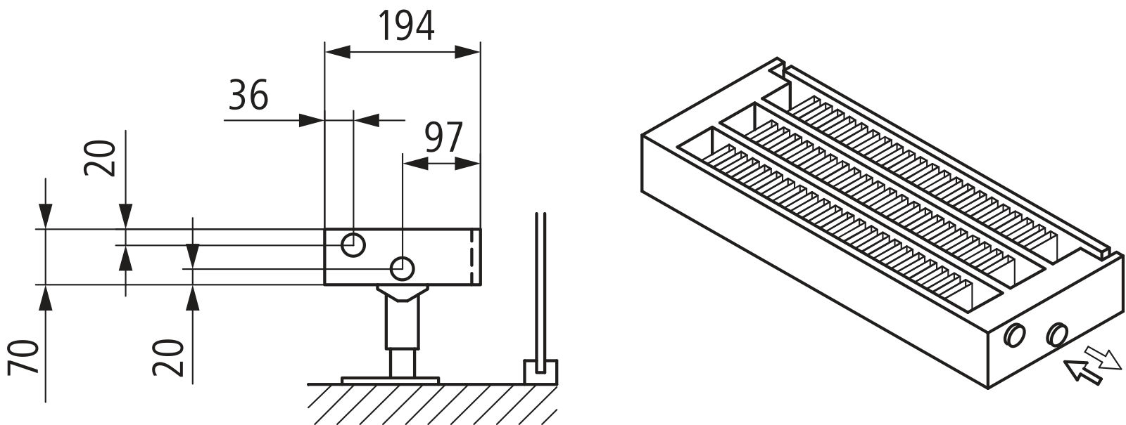 Kermi L-Kon S Typ33 BH140x194x1800mm QN2061,weiß,6bar, m. Abd., AB Uni.,VE4,5