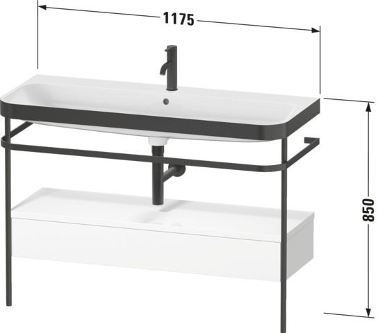 Duravit Metallko. u. SK bdst.m.HD2 Plus,2HL 850x1175x490,Weiß Hochglanz
