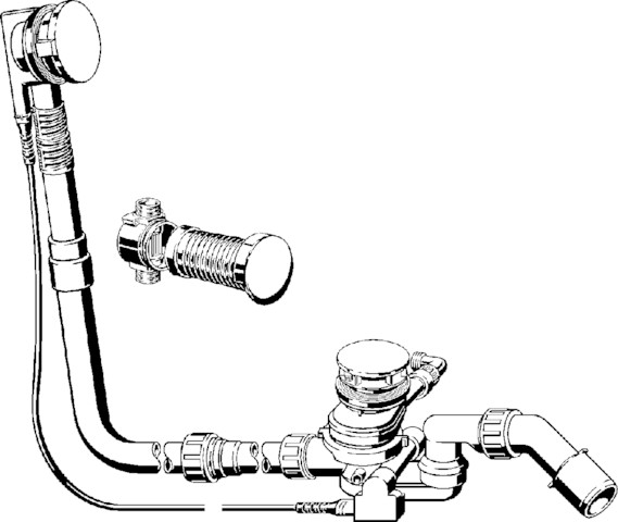 Viega Ab-und Überlauf Multiplex Trio F 6145.6 in 1070mmxDN40/50 verchromt