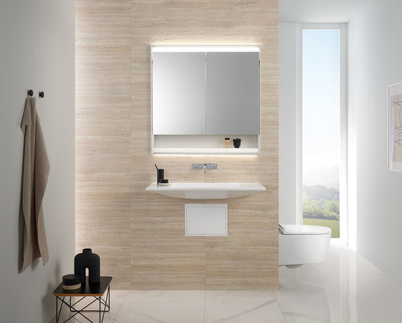 Geberit ONE Set Wand-WC mit WC-Sitz weiß/weiß, KeraTect
