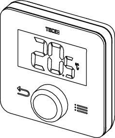 TECEfloor Raumbediengerät SH-DTP,Display weiß, Temperatur, programmierbar, 2x AAA
