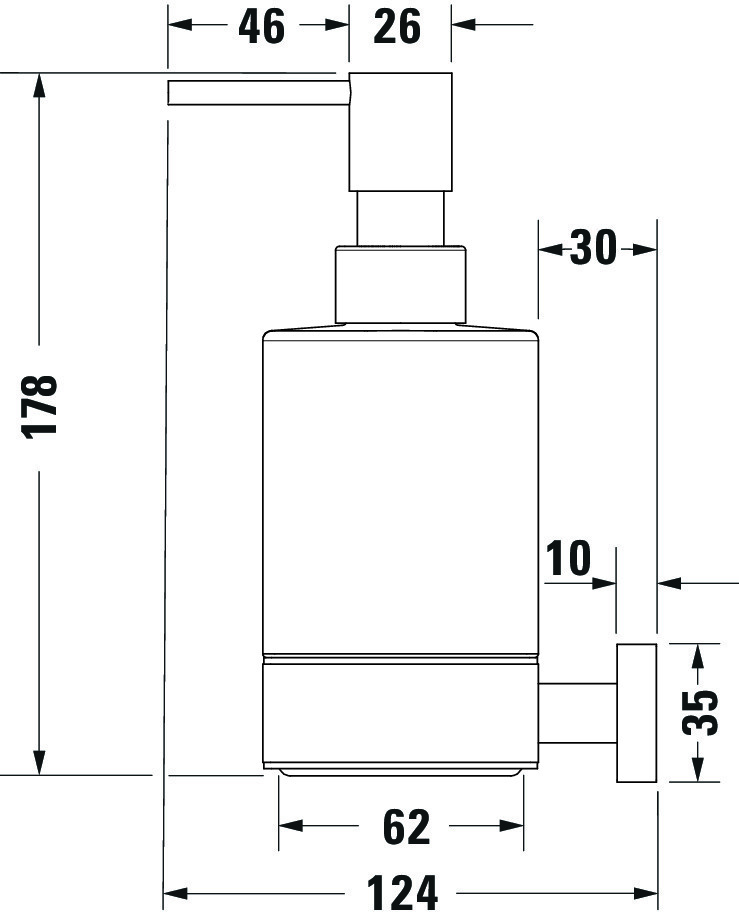 DU Karree Seifenspender, Chrom, Akzentfarbe: Wß Matt, 124x68x178 , : Gla