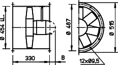 Helios HRFD 450/4 Axialventilator 3-PH, Regelbar
