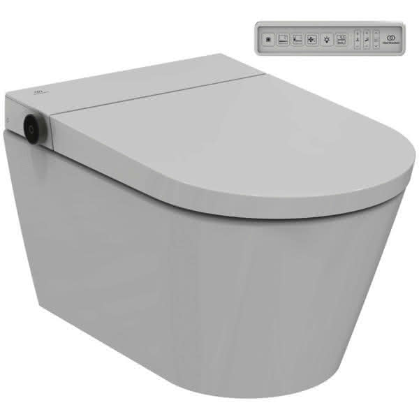 IS Wandtiefspül-WC mit Sitz i.life E o.Spülrand m.Duschfunktion Weiß