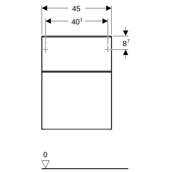 Geberit Smyle Seitenschrank, eckig mit 2 Schubladen, 45x60x47cm, Nussbaum