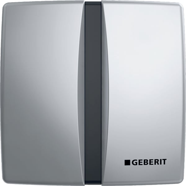 Geberit UR-Strg. mit elektron. Spülauslösung Netzbetr., Abdeckpl. eckig Zink-DG, chrm