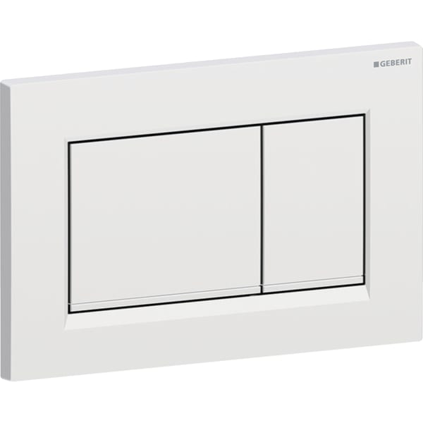Geberit Sigma20 BetPl., eckig, 2-Mengen-Sp. chrom matt, Etc / chrom glänzend
