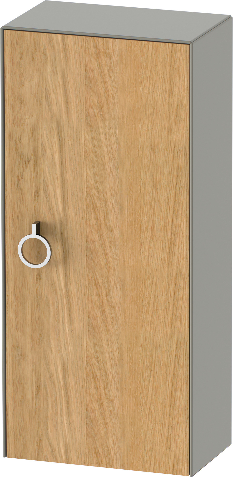 Duravit Halbhochschrank White Tulip,m.Griff TA r.,880x400x240,Eiche N.M./St.gr.Sdm