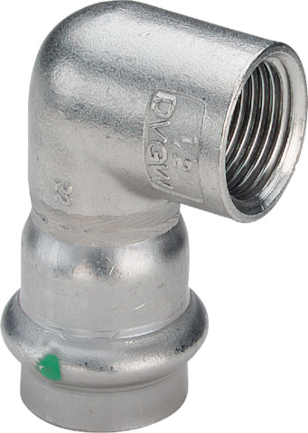 Viega Winkel 90 Gr mit SC Sanpress Inox 2314.2 in 15mm x Rp1/2 Edelstahl