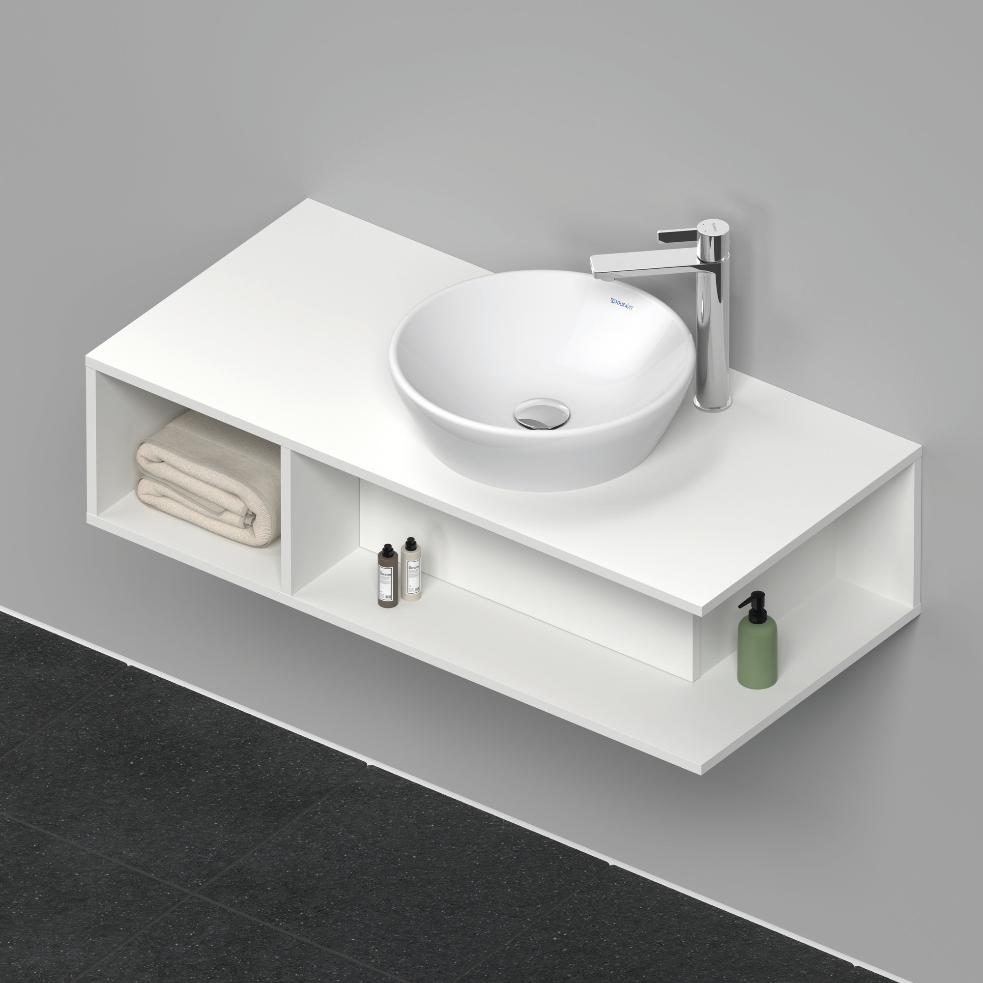 Duravit D-Neo WTU wandh.,1 offenes Fach l., 260x1000x480mm, Weiß Matt