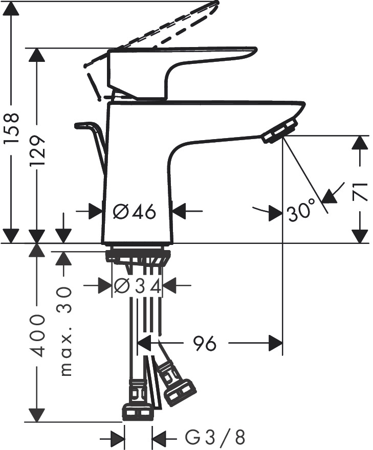 Hansgrohe Waschtischmischer 80 Talis E chrom 