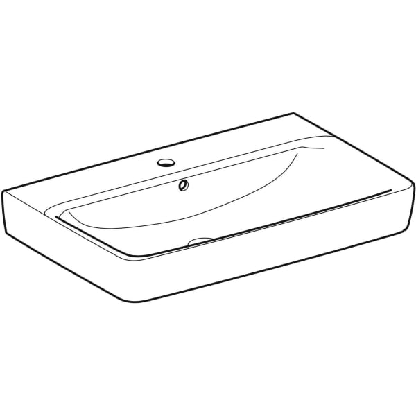 Geberit Renova Plan Waschtisch, 75x48cm m. Hl., m. Ül., weiß
