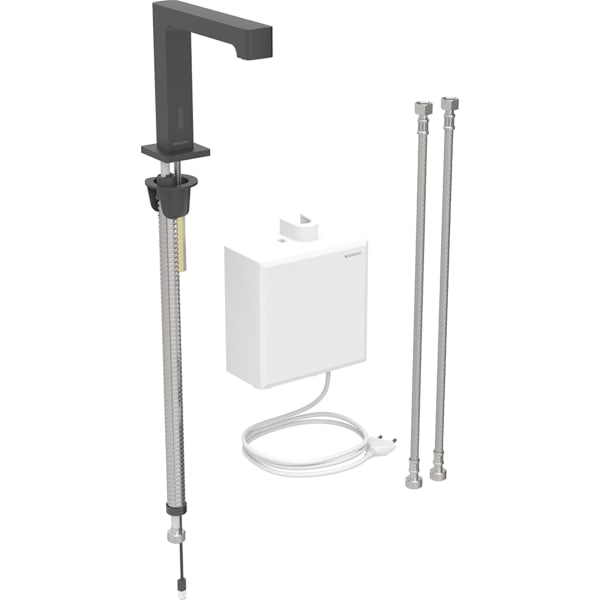 Geberit Brenta WT-Arm., Standmontage, Netz mit AP-Funkt.Box, m.Misch., schwarz matt